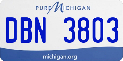 MI license plate DBN3803
