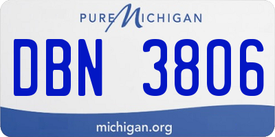 MI license plate DBN3806