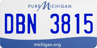 MI license plate DBN3815