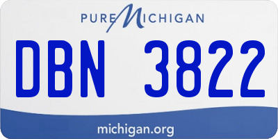 MI license plate DBN3822