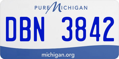 MI license plate DBN3842