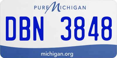 MI license plate DBN3848