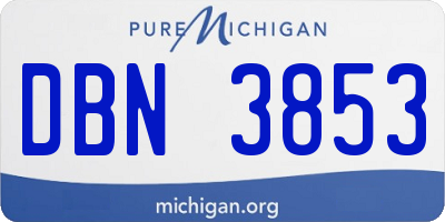 MI license plate DBN3853