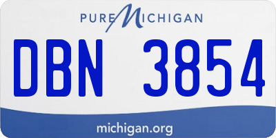 MI license plate DBN3854