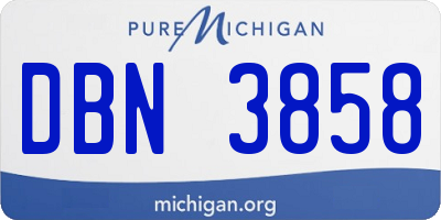 MI license plate DBN3858