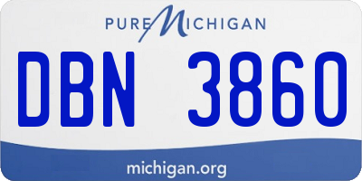MI license plate DBN3860