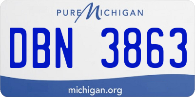 MI license plate DBN3863