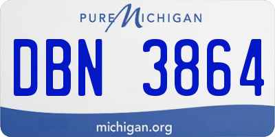 MI license plate DBN3864
