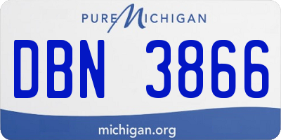 MI license plate DBN3866