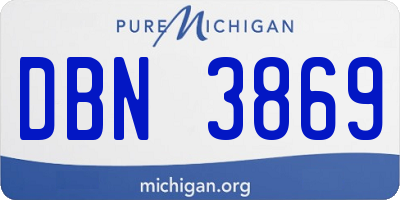 MI license plate DBN3869