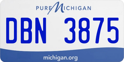 MI license plate DBN3875