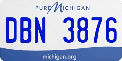 MI license plate DBN3876