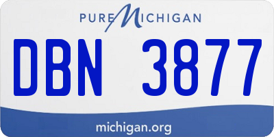MI license plate DBN3877