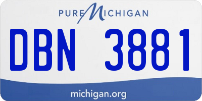 MI license plate DBN3881