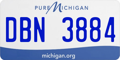 MI license plate DBN3884