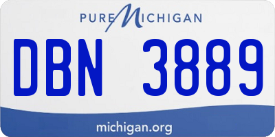 MI license plate DBN3889