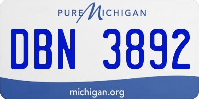 MI license plate DBN3892