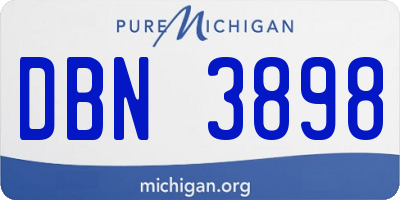 MI license plate DBN3898
