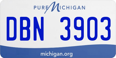 MI license plate DBN3903