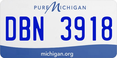 MI license plate DBN3918