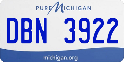 MI license plate DBN3922