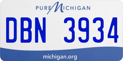 MI license plate DBN3934