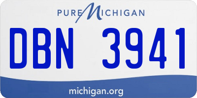 MI license plate DBN3941