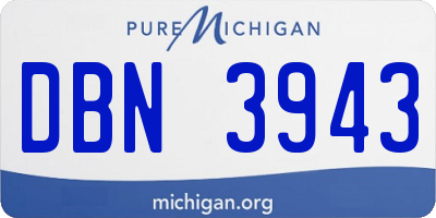 MI license plate DBN3943