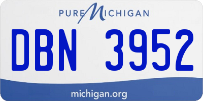 MI license plate DBN3952