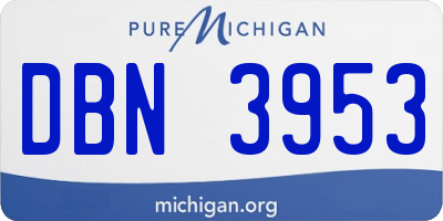 MI license plate DBN3953