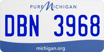 MI license plate DBN3968