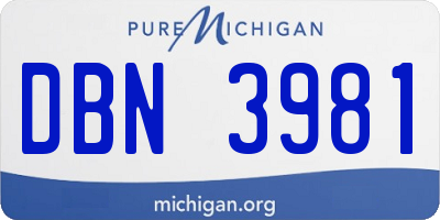 MI license plate DBN3981