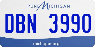 MI license plate DBN3990