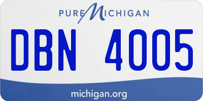 MI license plate DBN4005