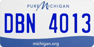MI license plate DBN4013