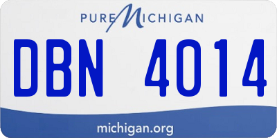 MI license plate DBN4014