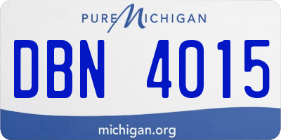 MI license plate DBN4015