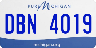 MI license plate DBN4019
