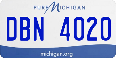 MI license plate DBN4020