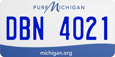 MI license plate DBN4021
