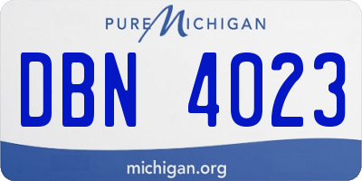 MI license plate DBN4023