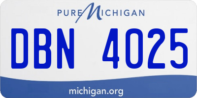 MI license plate DBN4025