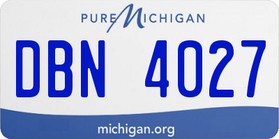 MI license plate DBN4027