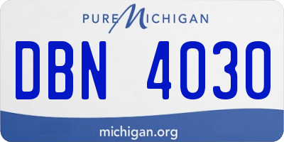 MI license plate DBN4030