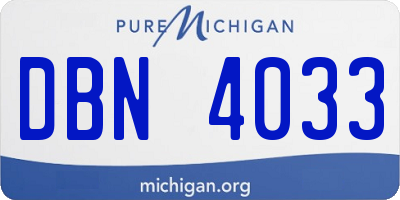 MI license plate DBN4033