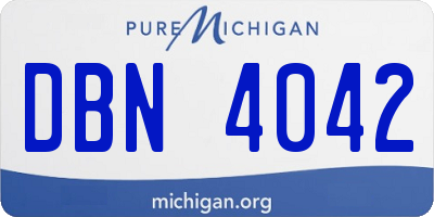 MI license plate DBN4042