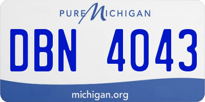 MI license plate DBN4043