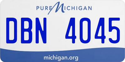 MI license plate DBN4045