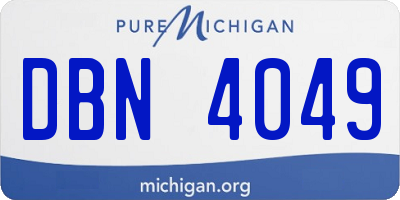 MI license plate DBN4049