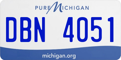 MI license plate DBN4051